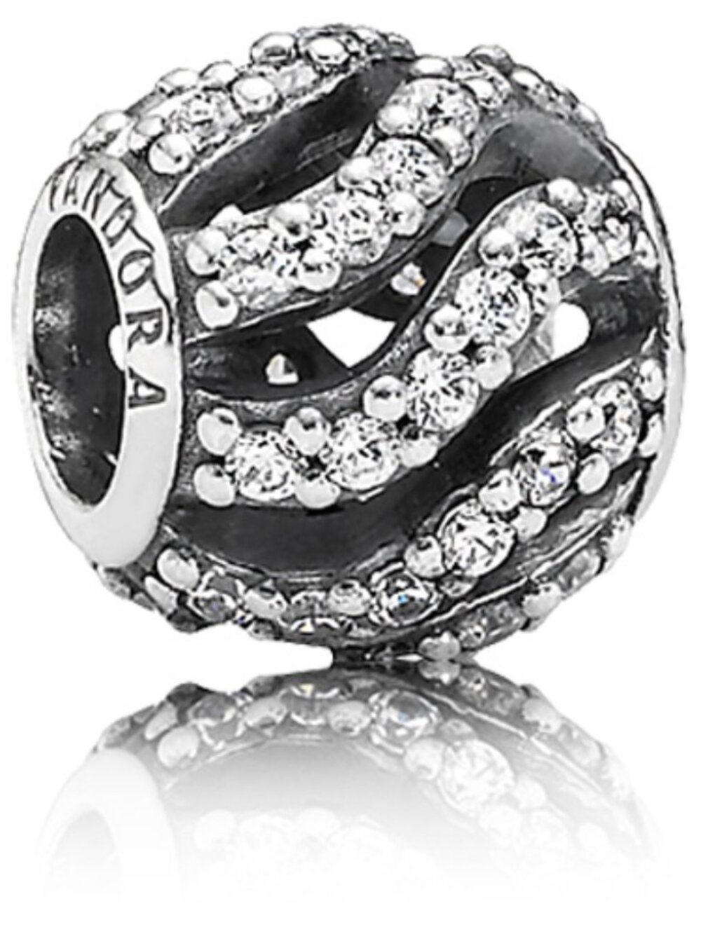 PANDORA Winter Wisp Pave Charm Authentic Sterling Silver Clear Pave Zirconia